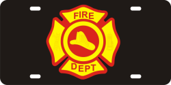 FIRE DEPT LOGO-BLACK/SOLID RED/YELLOW