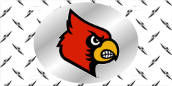 LASER COLOR FROST-CARDINAL HEAD LOGO WITH DIAMOND PATTERN BACKGROUND