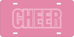 Pink Cheer Bling License Plate