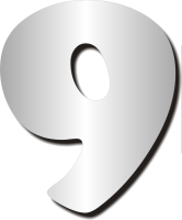 Peel n' Stick NUMBER '9' - Mirror Cal