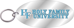 Holy Family Laser Color Frost Oval Key Chain