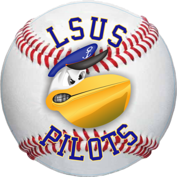 Laser Magic - LOUISIANA STATE UNIVERSITY IN SHREVEPORT - DECAL A LSUS PILOTS ON BASEBALL - 4&quot; x 4&quot;